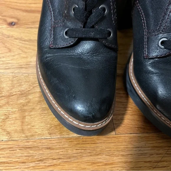 Naturalizer Callie Black Leather Lace Up Heeled Boots Size 7.5 - Picture 6 of 6